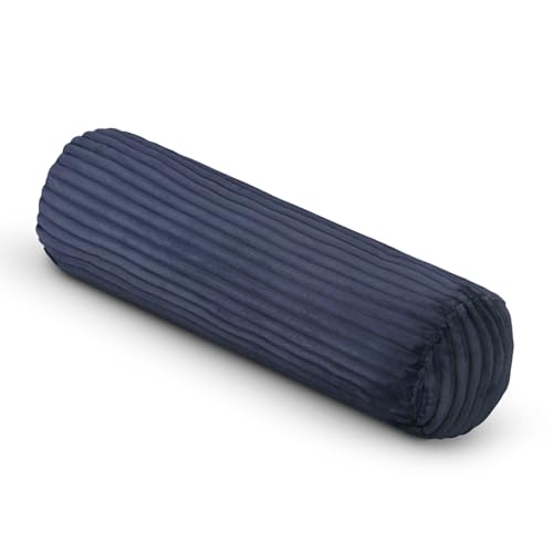 Bestlivings Nackenrolle XXL (70x20cm) - Mitternachtsblau - Cord Optik, kuscheliger Bezug mit Reißverschluss - Kissen 1000gr - Öko Tex - Nackenkissen Sofakissen von Bestlivings