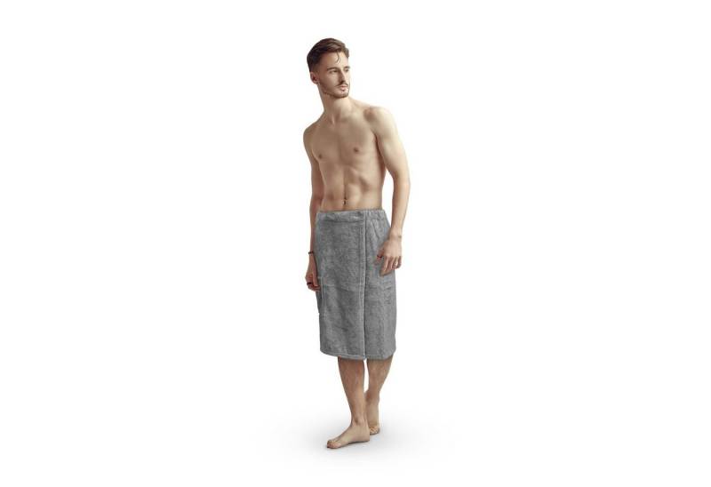 Bestlivings Saunatuch Herren 60x145cm, Sauna Kilt Flauschig" Saunahandtuch mit Gummizug und Knopfverschluss" von Bestlivings