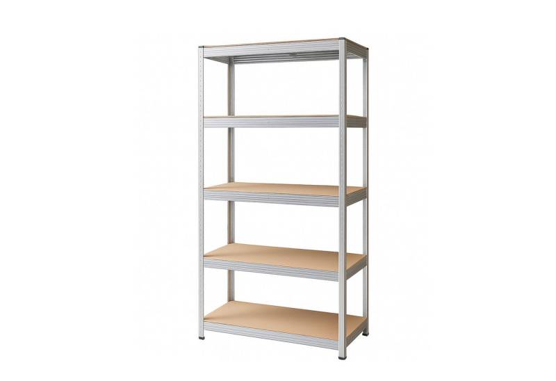 Bestlivings Schwerlastregal Lastenregal mit 375 kg oder 875kg Tragkraft je nach Auswahl, verzinkter Stahl und 5 MDF-Einlegeböden von Bestlivings