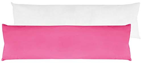 Bestlivings Seitenschläfer Kissenhülle Kissenfüllung Körperkissen, bequem und anschmiegsam in vielen erhältlich (ca. 40x140cm + Kissenfüllung/pink - rosa) von Bestlivings