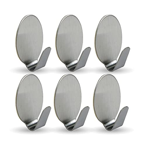 Bestlivings Selbstklebende Wandhaken (6er Set) Silber aus Edelstahl für Badezimmer, Schlafzimmer, Wand, Rostfrei Aufhänger Bilderhaken ohne Bohren von Bestlivings