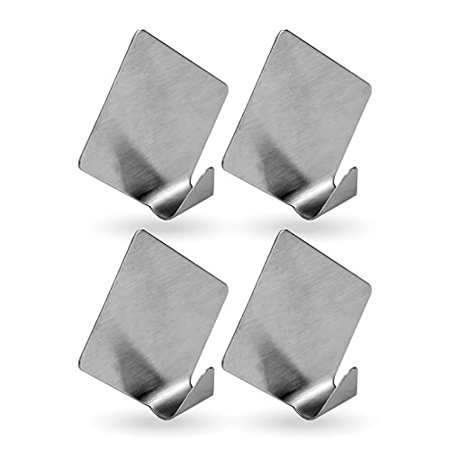 Bestlivings Selbstklebende Wandhaken (Raute - 4er Set) Silber aus Edelstahl für Schlafzimmer, Wand, Badezimmer Rostfrei Aufhänger Bilderhaken ohne Bohren von Bestlivings