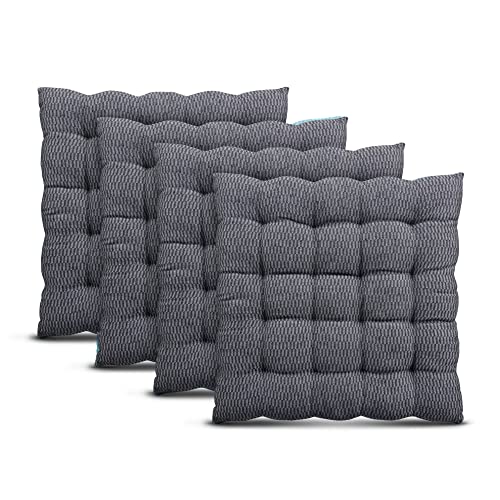 Bestlivings Stuhlkissen 40x40cm (Grau) - 4er Pack - Hochwertiges Sitzkissen Atmungsaktiv Indoor & Outdoor - Baumwolle Öko Tex für Gartenstuhl Küche Esszimmer von Bestlivings