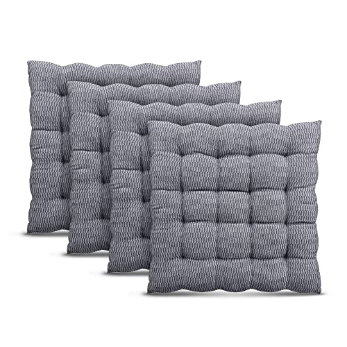 Bestlivings Stuhlkissen 40x40cm (Hellgrau) 4er Pack - Hochwertiges Sitzkissen Atmungsaktiv Indoor & Outdoor - Baumwolle Öko Tex für Gartenstuhl Küche Esszimmer von Bestlivings