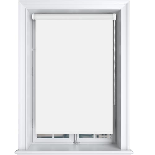 Thermorollo (80x150cm / Weiß) Verdunkelungsrollo ohne Bohren - Klemmfix - Sichtschutz Hitzeschutz, Tür/Fenster - Wandmontage Deckenmontage von Bestlivings