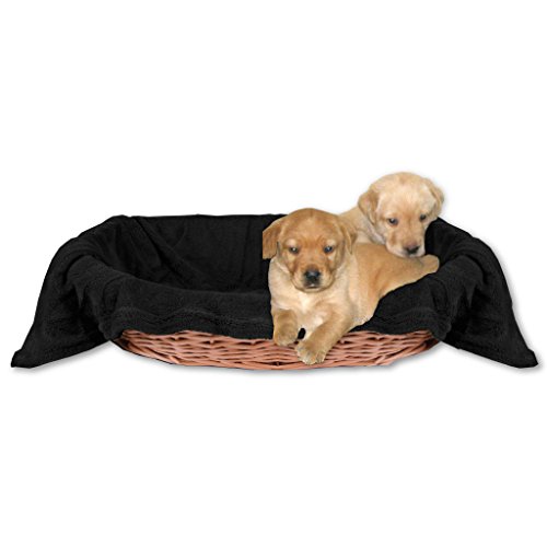 Bestlivings Tierdecke Hundedecke Kuscheldecke Haustierdecke, kuschelig weich in vielen erhältlich (60x80 cm/schwarz - JetBlack) von Bestlivings