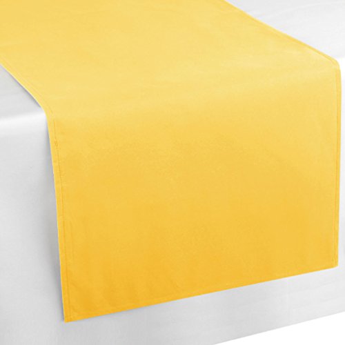 Bestlivings Tischläufer Tischband Tischuntersetzer 140x40 cm, schlicht und modern in vielen erhältlich (gelb - Sonnengelb) von Bestlivings