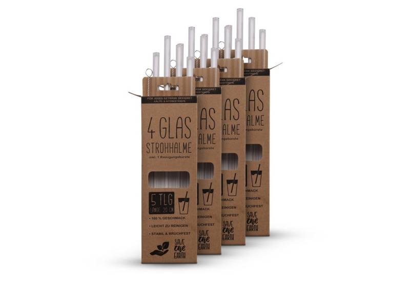 Bestlivings Trinkhalme aus Glas 20 cm (16er Pack inkl. Reinigungsbürste), (Set, 16-tlg), 100% Glas, kälte- und hitzebeständig, stabil, bruchfest von Bestlivings