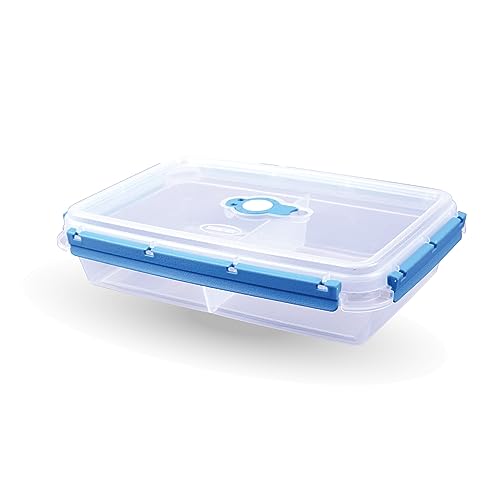 Bestlivings Vorratsdose mit Trenner für Lebensmittel (2000 ml) - Blau - Frischhaltedosen Brotdose, BPA-Frei luftdicht, Aufbewahrungsbox Meal Prep Box, Schale von Bestlivings