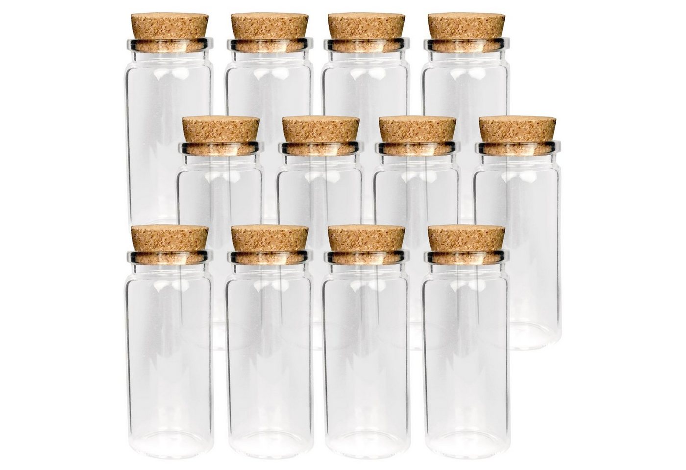 Bestlivings Vorratsglas Fläschchen mit Korken Mix, Glas, (12-tlg., 10ml - 50ml), Reagenzglas für Hochzeit - Mini Gläser Gastgeschenke Glasfläschchen von Bestlivings