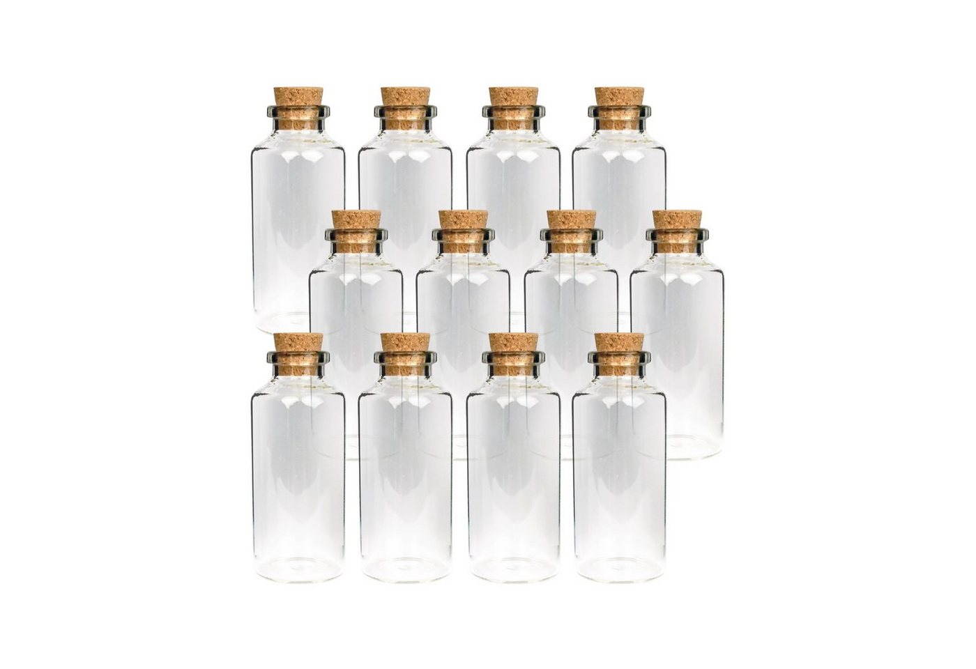 Bestlivings Vorratsglas Fläschchen mit Korken Mix, Glas, (2cm x 5cm, 12-tlg., 10ml), Reagenzglas für Hochzeit - Mini Gläser Gastgeschenke Glasfläschchen von Bestlivings