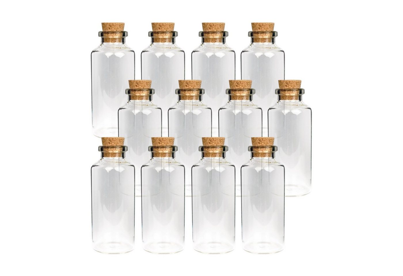 Bestlivings Vorratsglas Fläschchen mit Korken Mix, Glas, (3cm x 7cm, 12-tlg., 30ml), Reagenzglas für Hochzeit - Mini Gläser Gastgeschenke Glasfläschchen von Bestlivings