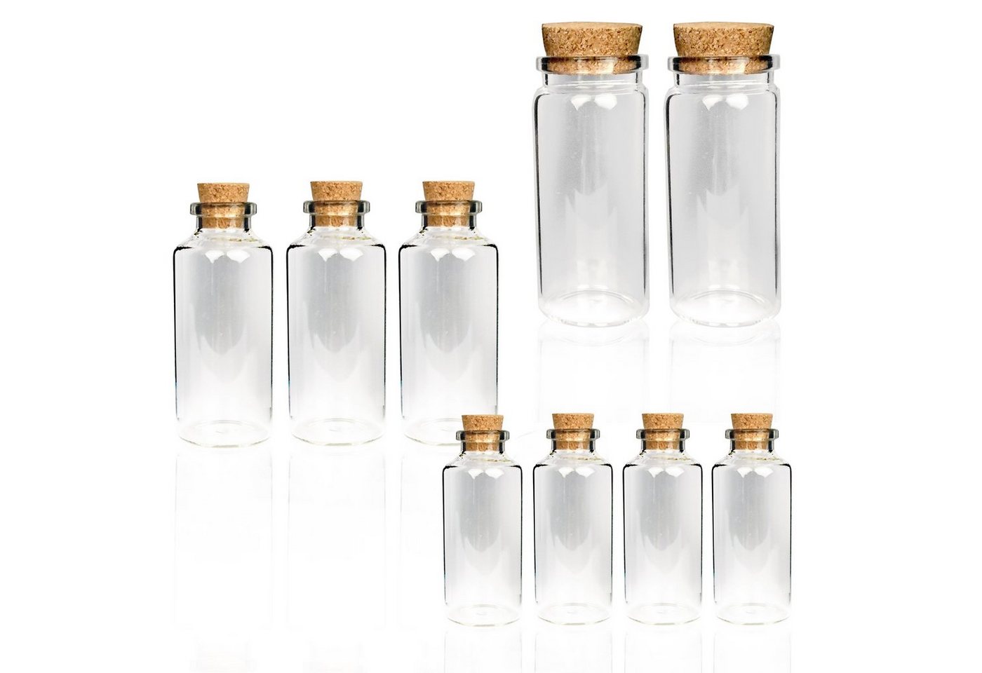 Bestlivings Vorratsglas Fläschchen mit Korken Mix, Glas, (Mix, 12-tlg., 10ml - 50ml), Reagenzglas für Hochzeit - Mini Gläser Gastgeschenke Glasfläschchen von Bestlivings