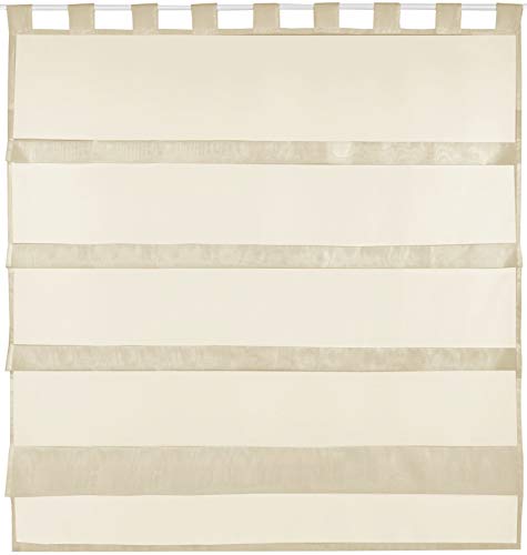 Bestlivings beige Bistrogardine Transparent mit Schlaufen in 100x110 cm (BxL), in vielen Varianten erhältlich von Bestlivings