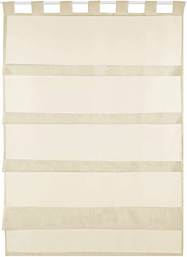 Bestlivings beige Bistrogardine Transparent mit Schlaufen in 80x110 cm (BxL), in vielen Varianten erhältlich von Bestlivings