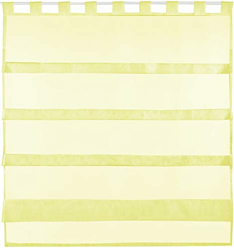 Bestlivings gelbe Bistrogardine Transparent mit Schlaufen in 100x110 cm (BxL), in vielen Varianten erhältlich von Bestlivings