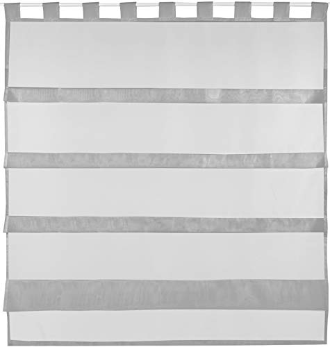 Bestlivings graue Bistrogardine Transparent mit Schlaufen in 100x110 cm (BxL), in vielen Varianten erhältlich von Bestlivings