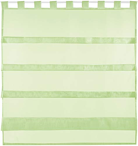 Bestlivings grüne Bistrogardine Transparent mit Schlaufen in 100x110 cm (BxL), in vielen Varianten erhältlich von Bestlivings