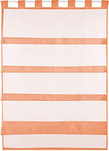 Bestlivings orange Bistrogardine Transparent mit Schlaufen in 80x110 cm (BxL), in vielen Varianten erhältlich von Bestlivings