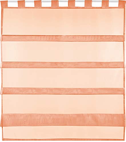 Bestlivings orange Bistrogardine Transparent mit Schlaufen in 90x110 cm (BxL), in vielen Varianten erhältlich von Bestlivings