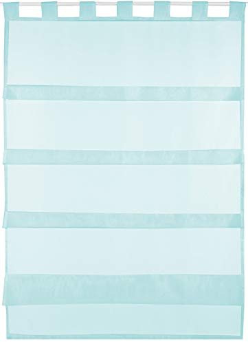 Bestlivings türkise Bistrogardine Transparent mit Schlaufen in 80x110 cm (BxL), in vielen Varianten erhältlich von Bestlivings