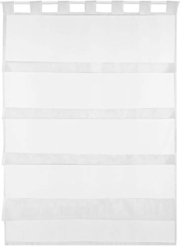 Bestlivings weiße Bistrogardine Transparent mit Schlaufen in 80x110 cm (BxL), in vielen Varianten erhältlich von Bestlivings