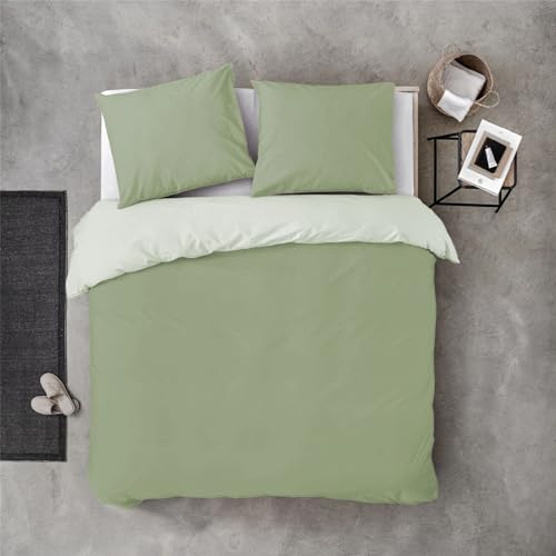 Byrklund Bettwäsche 2-TLG. Bettbezug Set 155x220cm + 80x80cm - Schlafkomfort Bettgarnitur mit Reißverschluss 100% Baumwolle - Öko Tex von Bestlivings