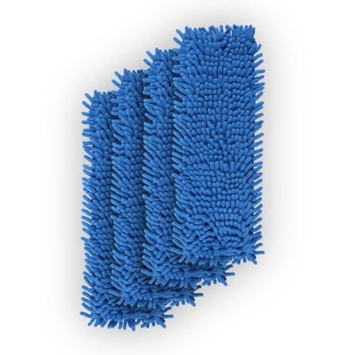 Ersatzbezug Blau für Bodenwischer ( 4er Pack ) - 40cm - Chenille Wischbezug, für alle gängigen Klapphalter - Bezug für alle Bodenarten von Bestlivings