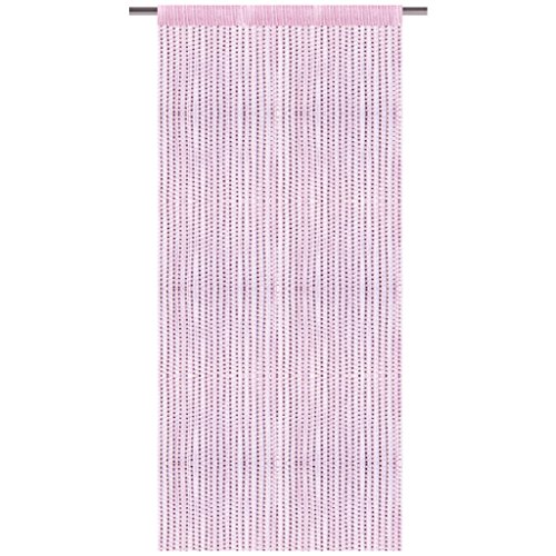 Bestlivings Fadenvorhang mit Stangendurchzug, Gardine in Lurex-Optik, Dekoartikel in vielen Farben und Größen (rosa - kirschblütenrosa / 90x200 cm) von Bestlivings