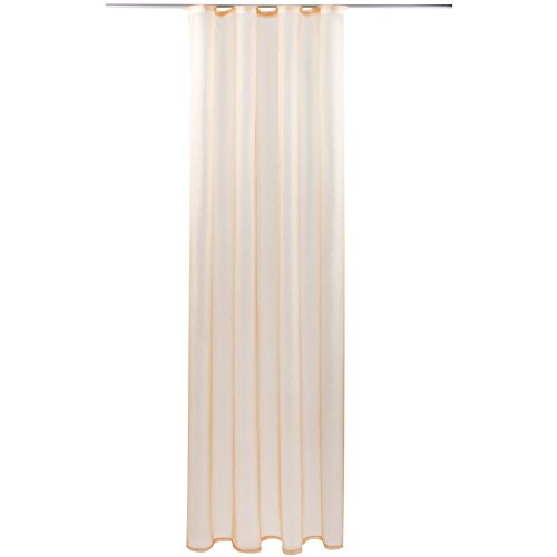 Gardine mit Kräuselband, Transparent Voile 140x245 cm (Breite x Länge) in beige - Nude, viele weitere Farben und Größen von Bestlivings