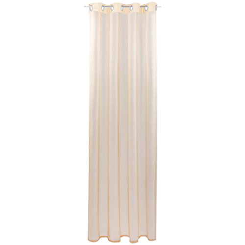 Gardine mit Ösen, Transparent Voile 140 x 175cm (Breite x Länge) in beige - Nude, Ösenschal in vielen weiteren Farben und Größen von Bestlivings