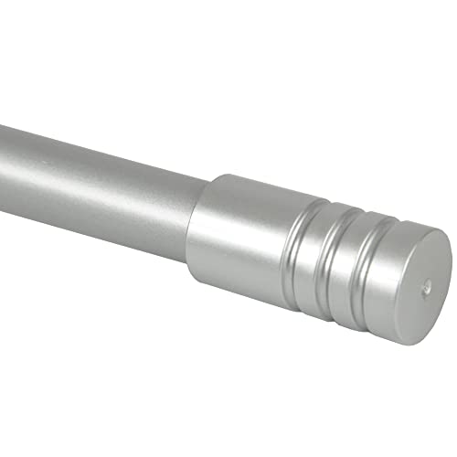 Gardinenstange Modern ausziehbar 115 bis 200 cm, Durchmesser 16mm/19mm - Edelstahl - Stil-Garnitur, 1-Lauf Metall Stange von Bestlivings