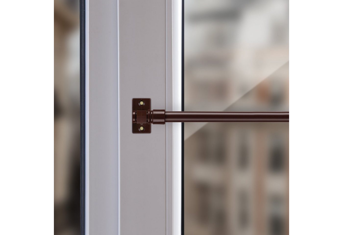 Bestlivings Gardinenstange Vorhangstange Cafehaus, Ø 12 mm, ausziehbar, schrauben oder kleben, selbstklebend, geklebt, schrauben, Cafehausstangen ausziehbar 50 - 225cm, Montage ohne Bohren von Bestlivings