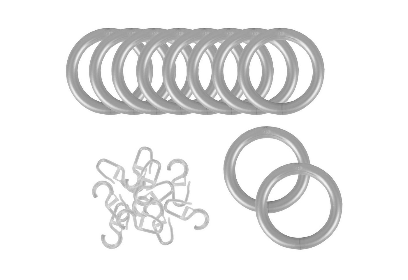 Gardinenstangenhalter, Bestlivings, Gardinenstange bis 28mm Ø, (20-St), Gardinenringe Ø40mm (Innendurchmesser) inkl. Faltenleghaken, für Vorhänge und Gardinen von Bestlivings