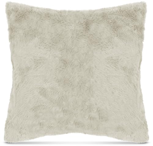 Kissenbezug 45x45cm (Offwhite) Felloptik - Kuschelig weicher Bezug mit Reißverschluss - Kissen - Öko Tex - Kissenhülle Kuschelig weicher Bezug von Bestlivings