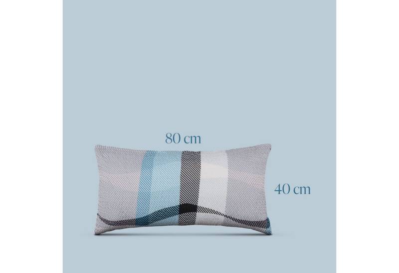 Bestlivings Kissenhülle Seersucker Kissenbezug Hülle 40x80cm Bezug Überwurf - 2er Pack, Kissenbezug mit zwei Design Optionen: Blumen oder Gestreift von Bestlivings
