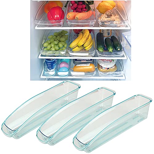 Kühlschrank - Behälter (33 x 7,5 x 8cm) Kühlschrankbox Spülmaschinengeeignet - Hochwertige Aufbewahrungsbox mit Griff für die Küche von Bestlivings