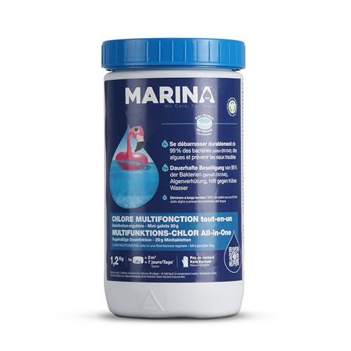Marina Chlor Multitabs 20g - Pool Tabletten - Chlortabletten (1,2kg - 6kg) Multifunktion 5 in 1 - für sauberes und hygienisches Poolwasser Weiß von Bestlivings