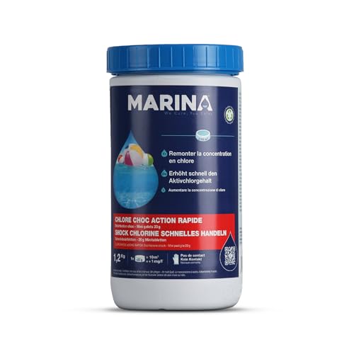 Bestlivings Marina Chlor Schock - Chlortabletten für schnelle Schockdesinfektion von Pools, Inhalt 60 Tabletten zu je 20g, erhöht schnell den Aktivchlorgehalt von Bestlivings