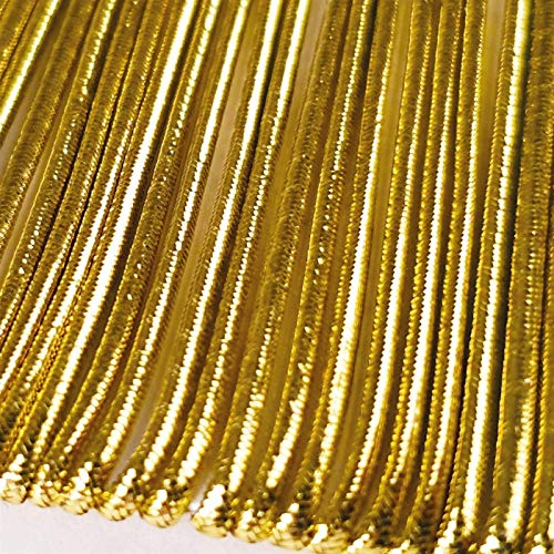 Rundgummi in vielen Farben - 30m - Ø1,6mm (10 x 300cm), Gold Hutgummi Gummikordel, Hochwertige elastische Rundschnur zum Basteln von Masken, Armbänder usw von Bestlivings