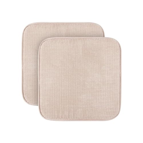 Sitzkissen (2er Pack) Stuhlkissen mit Anti Rutsch Unterseite 38cm x 38cm - Öko-Tex Zertifiziert - Sitzauflage Uni, Stuhlpolster Stuhlauflage von Bestlivings