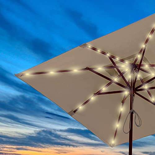 Bestlivings Solar Lichterkette für Sonnenschirm, Ampelschirm Beleuchtung outdoor, 112 LED warmweiß mit 2 Modi, Gartenleuchte für Pavilion von Bestlivings