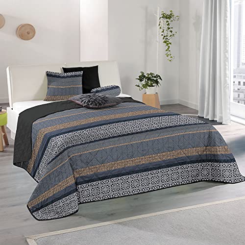 Tages-Decke XXL (220x240 cm) mit wattierter Zwischenlage (Vintage Love) Bettüberwurf - Überwurfdecke, Sommerdecke gesteppt - Steppdecke, Wendedecke von Bestlivings