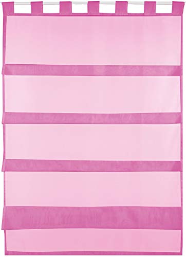 Bestlivings Pinke Bistrogardine Transparent mit Schlaufen in 80x110 cm (BxL), in vielen Varianten erhältlich von Bestlivings