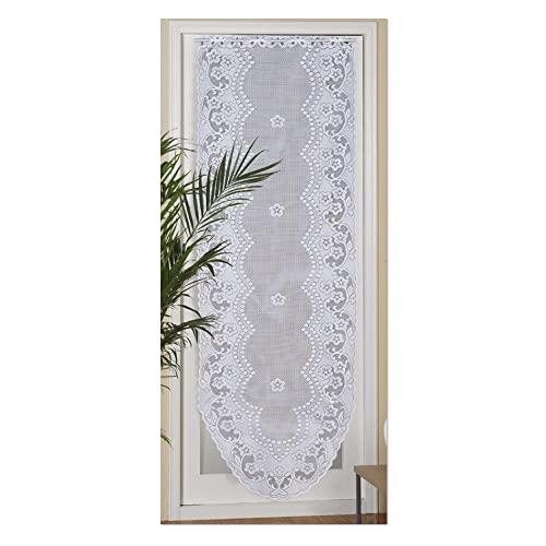 Türpanneaux 180x60cm Mona (Blumen Gemustert) Stangendurchzug, Voile Kurzgardine mit Stickerei - Bistrogardine Panneaux von Bestlivings