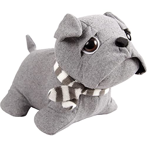 Türstopper (Silber) Mops/Bulldogge 25x20cm Türsack, Plüschdeko schwer (1000g) für innen, Fensterfeststeller, Kinderzimmer Deko von Bestlivings