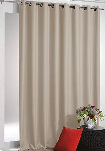 Verdunkelungsgardine mit Ösen Shadow 135 x 245 cm (Breite x Länge) in Beige, Blackout Gardine in vielen Variationen von Bestlivings