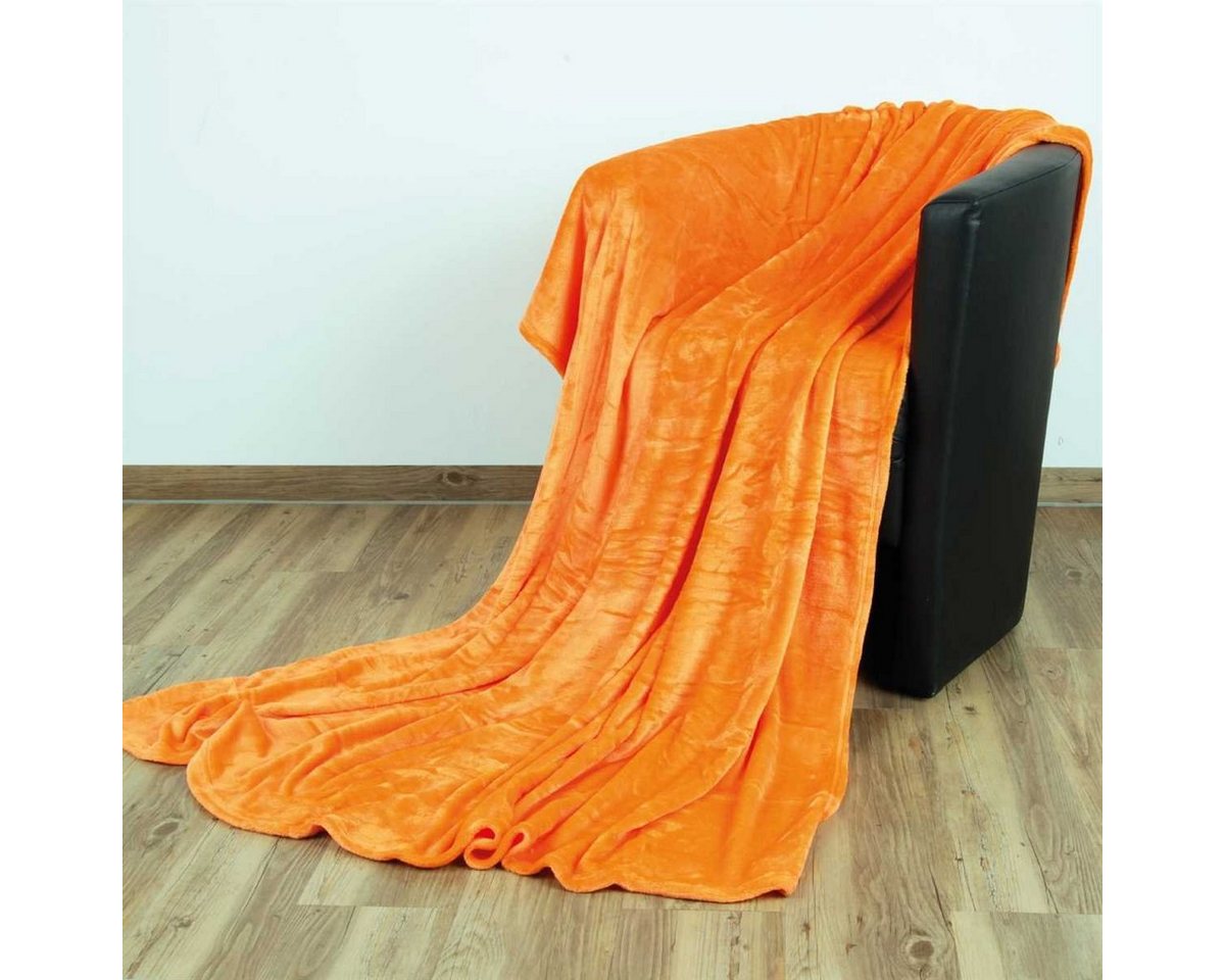 Wohndecke, Bestlivings, Kuscheldecke Celina" - Orange - 60x80 cm (BxL) - hochwertige Flauschige Kuschel Decke in vielen Farben und Größen" von Bestlivings