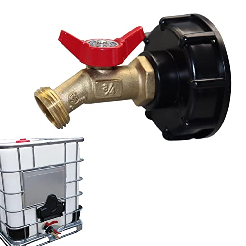 DUJUN Messing IBC-Adapter S60 x 6 | auslaufsichere Messing-Tragetasche, 1000 l Wassertankschlauch-Adapter, auslaufsicherer Auslaufhahn für Gartenschlauch-Anschluss von Bestlle