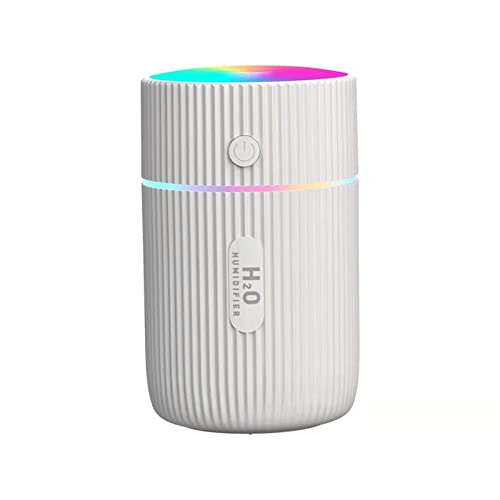 Mini-Luftbefeuchter, USB-Diffusor für ätherische Öle, Autoreiniger, für Zuhause, Aroma, Anion, Nebelmaschine mit LED-Nachtlicht für Büro, Babyzimmer, Auto (weiß) von Bestlsy